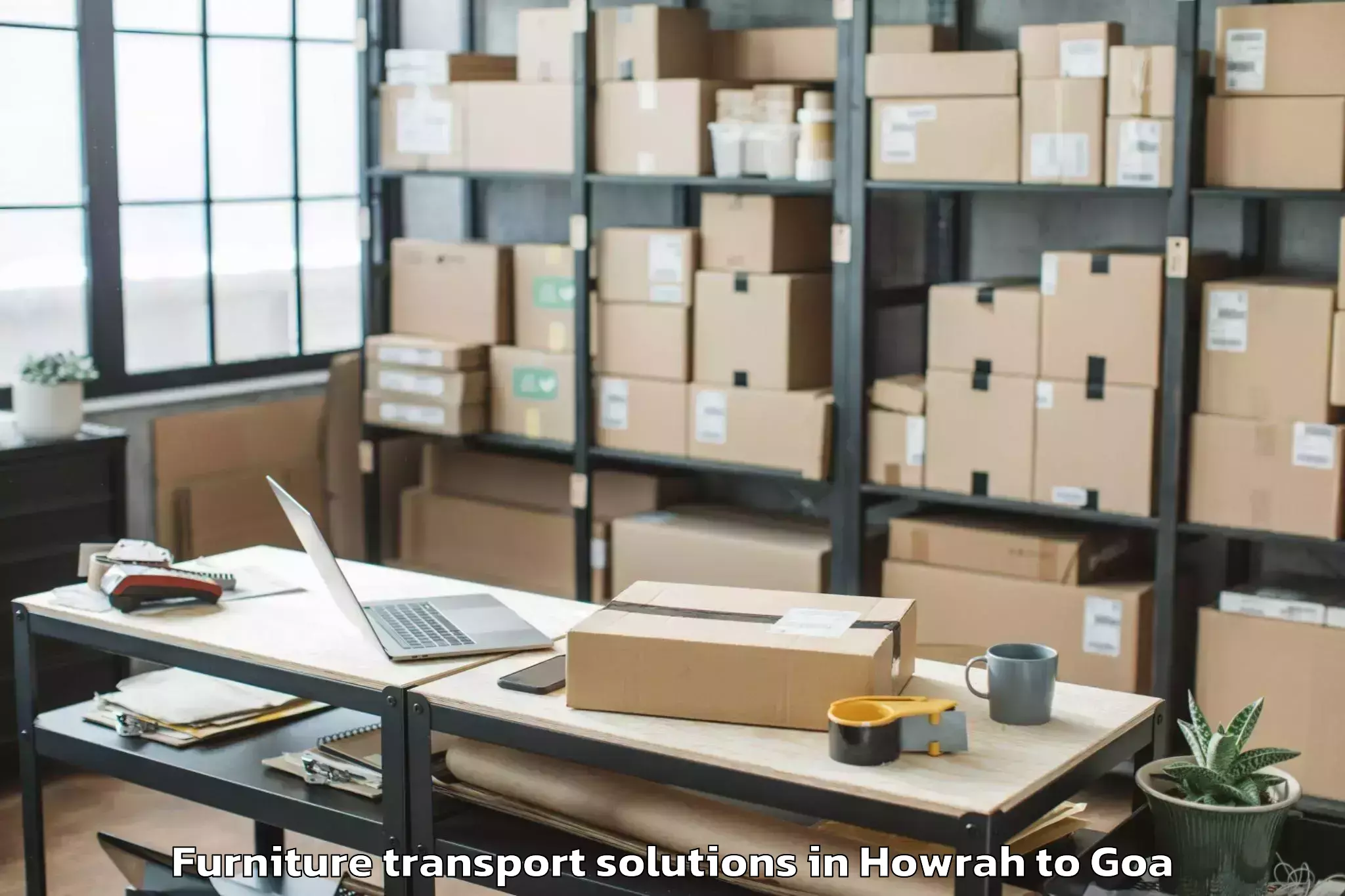 Professional Howrah to Serula Furniture Transport Solutions